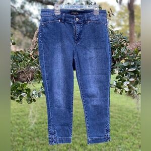 Talbots Mid Rise Flawless 5 Pocket Ankle Stretch Denim Capri Jeans Womens Sz 6p